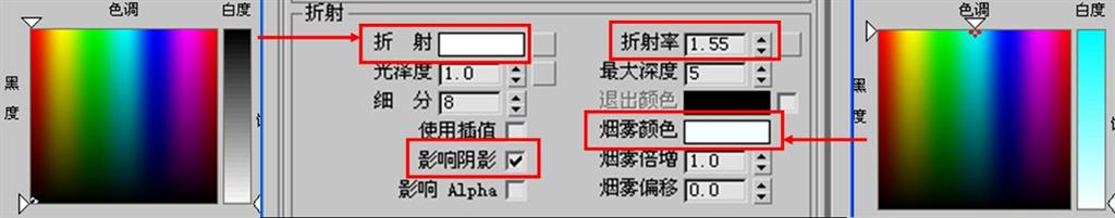 折射部分参数设置